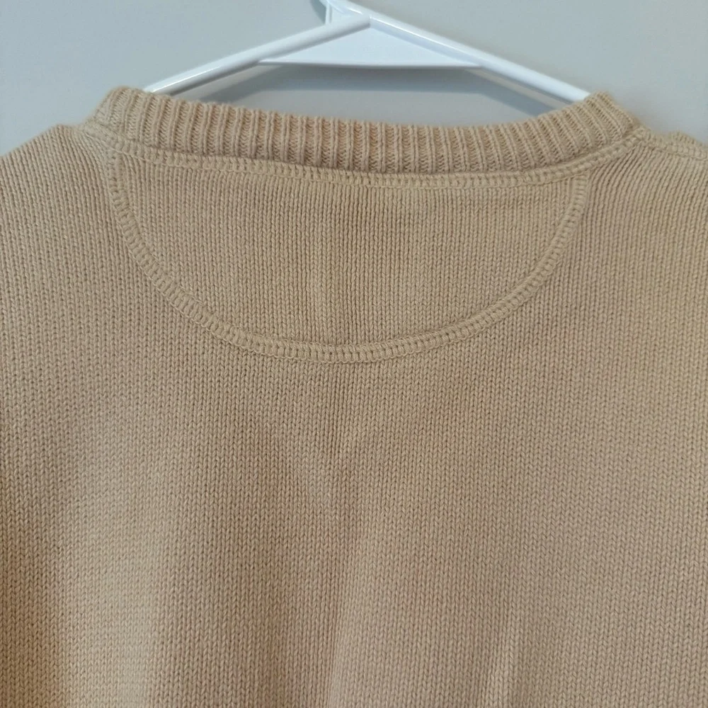 Eddie Bauer Vintage 90s Yellow Chunky Grandpacore Fisherman Men’s Cotton Sweater